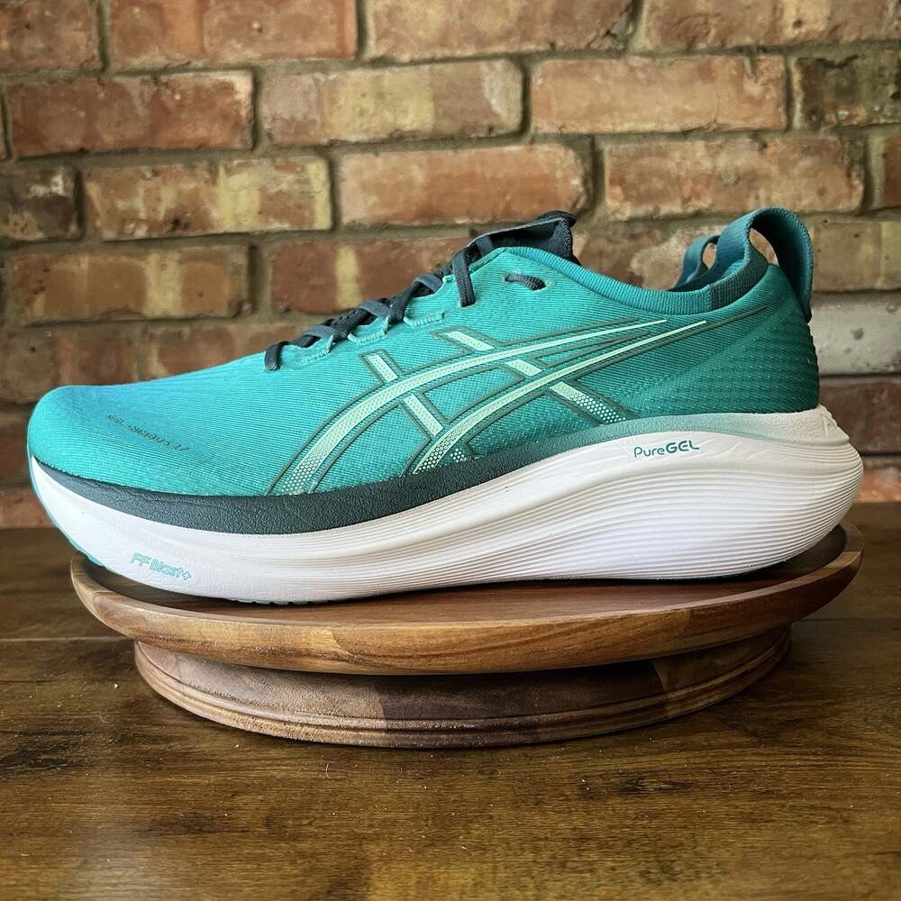 Asics Gel-Nimbus 27 Mens 13 Teal Max Cushion Neutral Running Shoes Sneakers